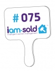 Promotional Auction Paddle 1/8" Plastic. 6"x 8.75" Rectangle. Four Color Process Plus Numbering