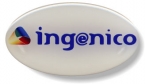 Promotional Custom Shape Chrome Polyester Decals / with clear UV stabilized polyurethane doming (1.1 to 2 square inches) Screen-printed
