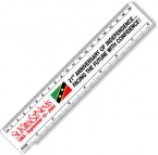Promotional .020 White Gloss Vinyl Plastic 8" Rulers / with round corners (1.5" x 8.25") Screen-printed