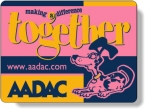 Promotional Stock Shape Fluorescent Red Roll Labels - Rectangle with round corners (.75" x 1") Flexo-printed