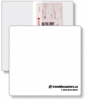 Promotional Econo White Vinyl Portfolio Travel Agent & Passport holder open size (9.25" x 9.5") closed size (4.75" x 9.25") screen-printed