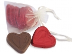 Promotional Organza bag with custom foiled hearts