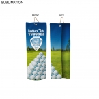 Promotional Sublimated Or Blank Microfiber Terry Trifolded Golf Towel, 5x15