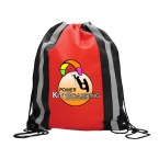 Promotional Digital Polyester Drawstring W Reflector Stripes