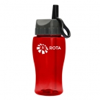Promotional 18 Oz. Transparent Bottle With Flip Straw Ring Lid