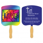 Promotional Love Stained Glass Fan With One Color Imprint