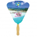 Promotional Seashell Glued Hand Fan With Four Color Process Imprint