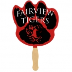 Promotional Paw Print Glued Hand Fan With Four Color Process Imprint