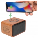 Promotional Wood Bluetooth Speaker With Wireless Charging Pad