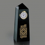 Promotional Marble Clock - 6" Obelisk