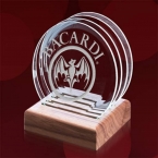 Promotional Bellevue Coasters - Set Of 4 On Wooden Base
